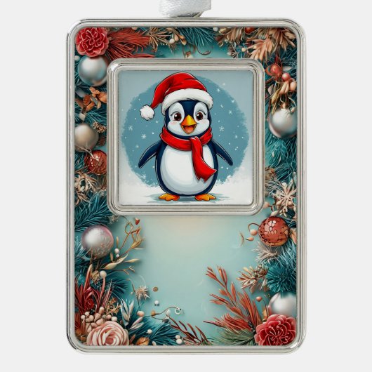 🎄🐧 Vrolijke Kerstmis Pinguïn Ornament Cadeau ✨ (Voorkant)