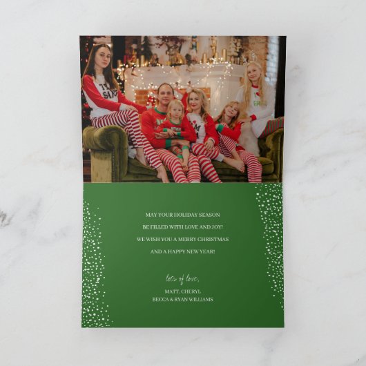 Vrolijke Kerstmis Poinsettias Gevouwen Vakantie Fo Kaart (Binnen)