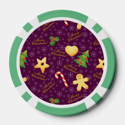 Vrolijke Kerstmis Poker Chips (Achterkant)