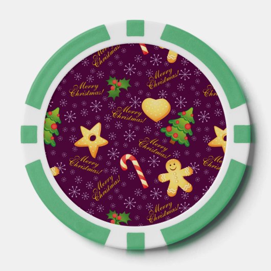 Vrolijke Kerstmis Poker Chips (Voorkant)