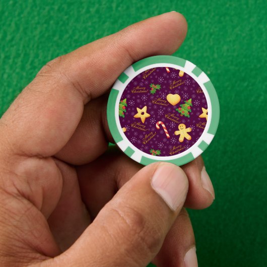 Vrolijke Kerstmis Poker Chips (Hand)