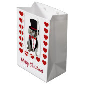 Vrolijke Kerstmis Poodle Gift Bag Medium Cadeauzakje (Achterkant Gekanteld)