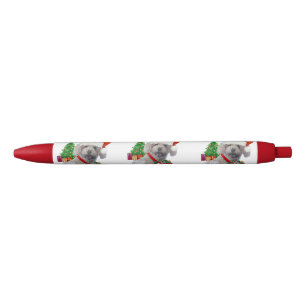 Vrolijke Kerstmis Poodle Schrijven Pen