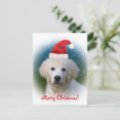 Vrolijke Kerstmis! puppy van het Golden retriever Feestdagenkaart (Staand voorkant)