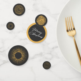 Vrolijke Kerstmis Retro Gold Burst Sparkler Vakant Confetti