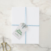 VROLIJKE KERSTMIS RETRO TYPOGRAFIE SNEEUWBOMEN CADEAULABEL (Met Touw)