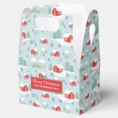 Vrolijke Kerstmis Rode Cabin Gepersonaliseerde Naa Bedankdoosjes (Geopend)