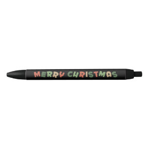 Vrolijke Kerstmis rode, groene, zwarte en bruine t Inkt Pen