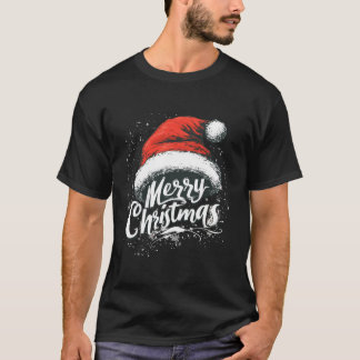 Vrolijke Kerstmis Rode Kerstman Hoed Kerstmis Fami T-shirt