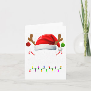 Vrolijke Kerstmis Rode Kerstman Hoed Rendier Xmas Kaart
