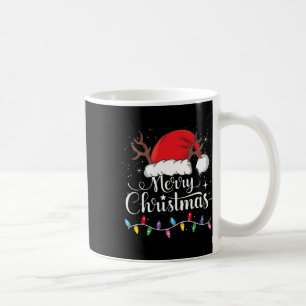 Vrolijke Kerstmis Rode Kerstman Hoed Rendier Xmas Koffiemok