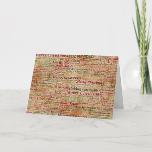 Vrolijke Kerstmis rond de Wereld Feestdagen Kaart (Voorkant)