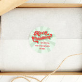 Vrolijke Kerstmis Rood Groen Whimsical Typografie Ronde Sticker