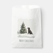 Vrolijke Kerstmis Rottweiler Hond Kerstboom Bedankzakje (Voorkant)
