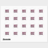 Vrolijke Kerstmis Roze Leopard Typografie Ronde Sticker (Vel)