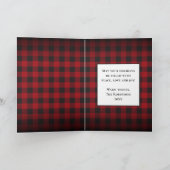 Vrolijke Kerstmis Rustieke Rode Buffel Plaid Foto Feestdagen Kaart (Binnen)