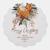 Vrolijke Kerstmis rustieke winter botanische foto Ornament Kaart (Voorkant)