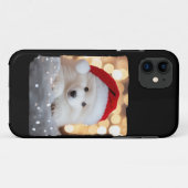 Vrolijke Kerstmis Samoyed Puppy Hond met Santa Hat Case-Mate iPhone Case (Achterkant (horizontaal))