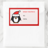 Vrolijke Kerstmis Santa pinguïn naar cadeau labels (Tas)