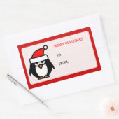Vrolijke Kerstmis Santa pinguïn naar cadeau labels (Envelop)