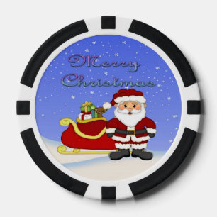 Vrolijke Kerstmis Santa Poker Chips