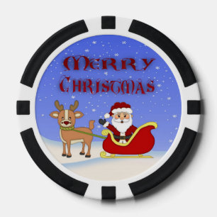 Vrolijke Kerstmis Santa Poker Chips