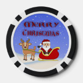 Vrolijke Kerstmis Santa Poker Chips (Achterkant)