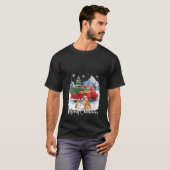 Vrolijke Kerstmis Santa Shetland Sheepdog Rode Vra T-shirt (Voorkant volledig)