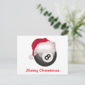 Vrolijke Kerstmis Santaball van PoolChick Feestdagenkaart (Staand voorkant)