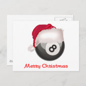 Vrolijke Kerstmis Santaball van PoolChick Feestdagenkaart (Voorkant / Achterkant)