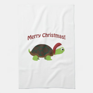 Vrolijke Kerstmis! Schildpad Theedoek