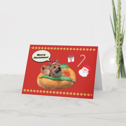 Vrolijke Kerstmis Shiba Feestdagen Kaart (Voorkant)