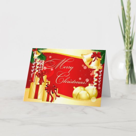 Vrolijke Kerstmis siert Cadeaus Feestdagen Kaart (Voorkant)