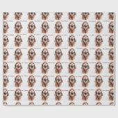 Vrolijke Kerstmis Sneeuw op een Gouden Retriever N Cadeaupapier (Vlak)