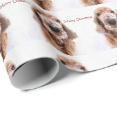 Vrolijke Kerstmis Sneeuw op een Gouden Retriever N Cadeaupapier (Rol Hoek)