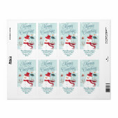 Vrolijke Kerstmis Sneeuwman en vogels Kerstlabels Etiket (Full Sheet)