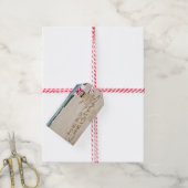 Vrolijke Kerstmis sneeuwpop op strand Cadeaulabel (Met Touw)