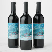 Vrolijke Kerstmis Sneeuwrijke Winter Village Vakan Wijn Etiket (Flessen)