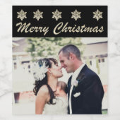 Vrolijke Kerstmis Sneeuwvlok Custom Foto Wijn Labe Wijn Etiket (Enkel label)