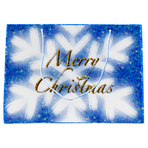 Vrolijke Kerstmis sneeuwvlok elegante kalligrafie Groot Cadeauzakje