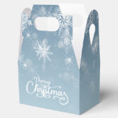 Vrolijke Kerstmis Sneeuwvlokken Blauwe Vakantie Bedankdoosjes (Geopend)