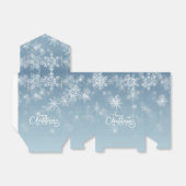 Vrolijke Kerstmis Sneeuwvlokken Blauwe Vakantie Bedankdoosjes (Uitgevouwen)