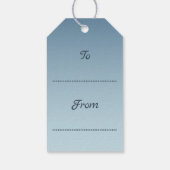 Vrolijke Kerstmis Sneeuwvlokken Blauwe Vakantie Cadeaulabel (Achterkant)