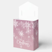 Vrolijke Kerstmis Sneeuwvlokken Roze Vakantie Bedankdoosjes (Geopend)