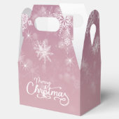 Vrolijke Kerstmis Sneeuwvlokken Roze Vakantie Bedankdoosjes (Geopend)