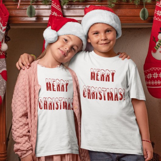 Vrolijke Kerstmis Snowcap Fonts Meisjes & Jongens T-shirt