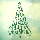 Vrolijke Kerstmis Snowflakes boerderij script stor Raamsticker (Vel 3)