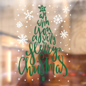 Vrolijke Kerstmis Snowflakes boerderij script stor Raamsticker (Vel 2)