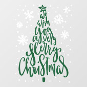 Vrolijke Kerstmis Snowflakes boerderij script stor Raamsticker (Vel)