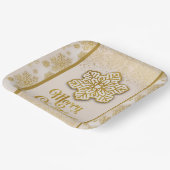 Vrolijke Kerstmis Snowflakes Gouden Glitter Sparkl Papieren Bordje (Gebogen)